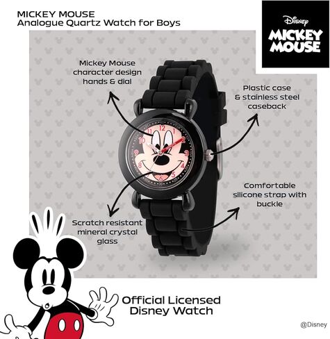 Disney Mickey Mouse Kids' Plastic Time Teacher Analog Quartz Silicone Strap Watch in Kuwait