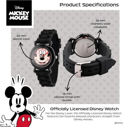 Disney Mickey Mouse Kids' Plastic Time Teacher Analog Quartz Silicone Strap Watch in Kuwait