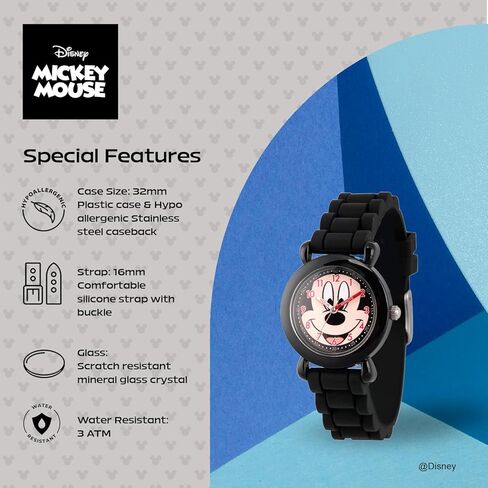 Disney Mickey Mouse Kids' Plastic Time Teacher Analog Quartz Silicone Strap Watch in Kuwait