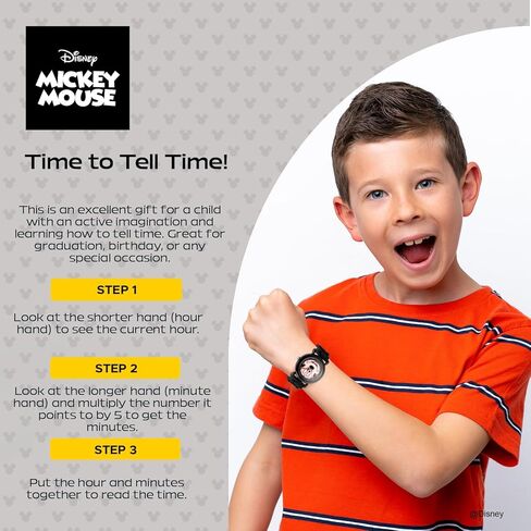 Disney Mickey Mouse Kids' Plastic Time Teacher Analog Quartz Silicone Strap Watch in Kuwait