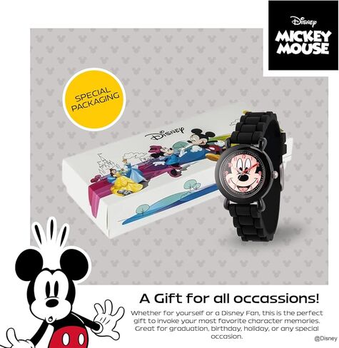 Disney Mickey Mouse Kids' Plastic Time Teacher Analog Quartz Silicone Strap Watch in Kuwait