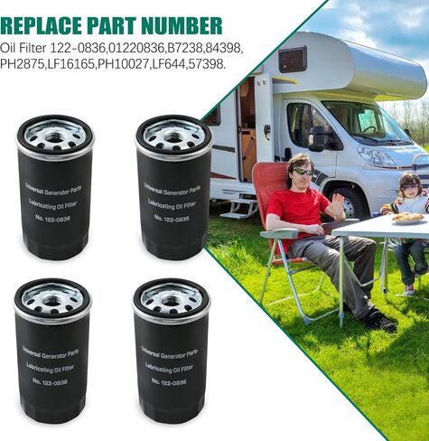 طقم ضبط PACEWALKER 122-0836 فلتر زيت 140-3116 فلتر هواء وفلتر وقود مع قابس شرارة متوافق مع مولدات Onan RV QG 5500 7000 RV مولدات HGJAA ​​HGJAB HGJAC-مجموعة تغيير الزيت in Kuwait