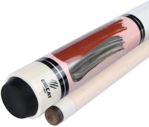 Big Cat Timeless Legacy Pool Cue Stick - Grade A Canadian Maple, 12.5mm Professional Leather Tip, 58" Length, Premium Billiard Cue for Adults – Home or Tournament Play - 19oz, Paint VII Dynamite Black in Kuwait