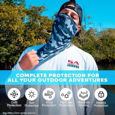 S A Company UV Protection Face Shield | Single UV 30+ Multipurpose Neck Gaiter for Adults (American Flag) in Saudi Arabia