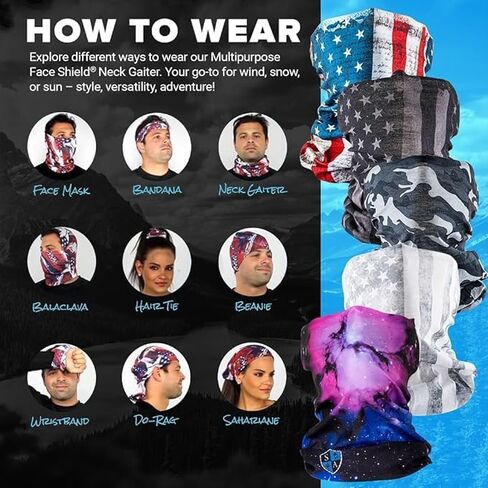 S A Company UV Protection Face Shield | Single UV 30+ Multipurpose Neck Gaiter for Adults (American Flag) in Saudi Arabia