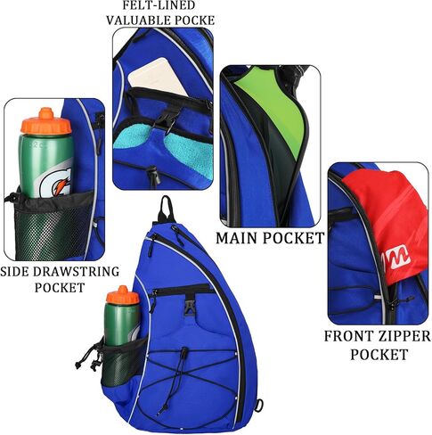 Goloni Pickleball Bag for Women,Mens Pickle ball Backpack,Lightweight Sling Bag with Fence Hook,Large Capacity,Safety Pocket in Kuwait