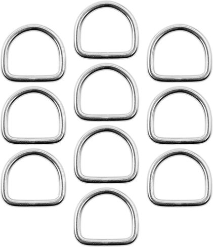Welded D Ring,TTZEZE Stainless Steel D Rings,Solid Metal Dee Rings,10 PCS Semi-Circular D Ring,Heavy Duty D Rings for DIY Accessories 3x30x27mm / 0.12x1.18x1.06'' in Kuwait