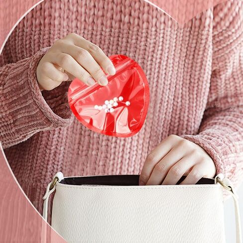 100 Pcs Heart-Shaped Jewelry Bags Small Jewelry Bags Pink Resealable Ziplock Bags Clear Plastic Jewelry Organizer Cute Packaging Supplies for Small Business Earring Sample Valentine's Day Wedding in Saudi Arabia