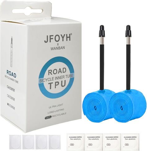 4-Pack 700x 18-32c TPU Inner Tubes with 45mm/65mm/85mm Presta Valves for Road Bike, ONLY 33g in Kuwait