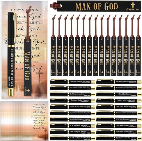 40 Set Father's Day Church Gifts Bulk Included Bible Verse Pens God Bless You Bookmarks Christian Religious Cards with Bags for Men Father's Birthday Sunday School Gift (Father's Day) in Saudi Arabia