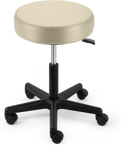 JMU Rolling Stool with Wheels, PVC Leather Large Seat Stool, 400lbs Weight Capacity, Heavy Duty Adjustable Height for Medical Tattoo Office Lab (Black) in Saudi Arabia