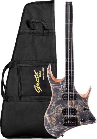 Grote Headless 6 Strings Electric Guitar Mahogany Body with Gigbag GRHL-2 (Blue) in Saudi Arabia