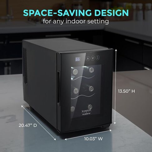 Koblenz 12 Free Standing Dual Zone Fridge and Chiller, 750 ml Wine Bottles (EVFK-06), Black in Saudi Arabia
