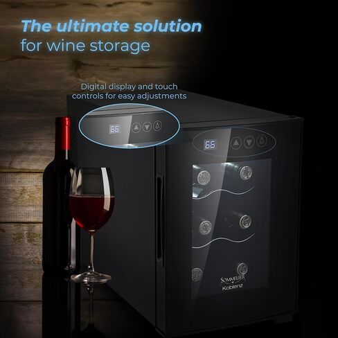 Koblenz 12 Free Standing Dual Zone Fridge and Chiller, 750 ml Wine Bottles (EVFK-06), Black in Saudi Arabia