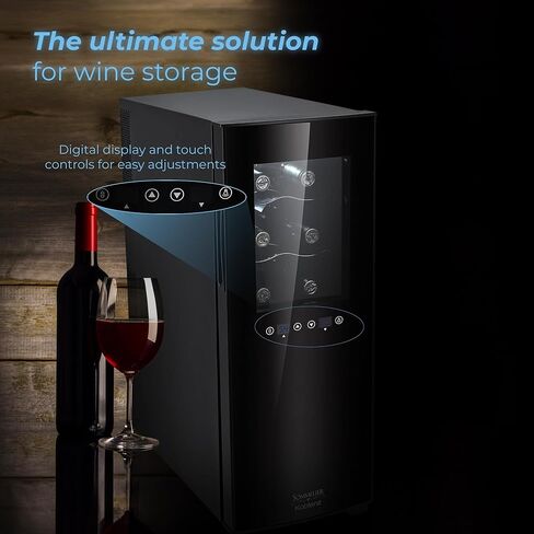 Koblenz 12 Free Standing Dual Zone Fridge and Chiller, 750 ml Wine Bottles (EVFK-06), Black in Kuwait