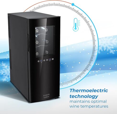 Koblenz 12 Free Standing Dual Zone Fridge and Chiller, 750 ml Wine Bottles (EVFK-06), Black in Kuwait