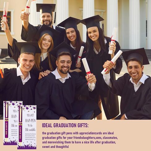 24 مجموعة من الدرجة 2025 هدايا التخرج أقلام أقلام الحبر مع بطاقات المعايدة لحفلات التخرج لوازم طلاب خريجي الخريجين هدية التقدير (الأزرق) in Kuwait