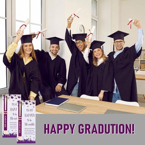 24 مجموعة من الدرجة 2025 هدايا التخرج أقلام أقلام الحبر مع بطاقات المعايدة لحفلات التخرج لوازم طلاب خريجي الخريجين هدية التقدير (الأزرق) in Kuwait