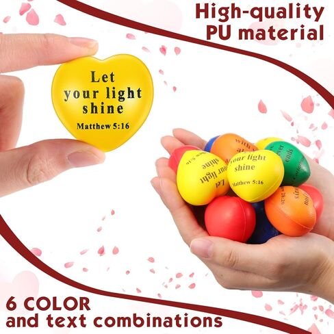 100 PCS Christian Star Letbs Balls Bulk يسوع الكتاب المقدس يقتبس كرات الضغط التحفيزي الملونة PU رغوة الإجهاد تخفيف الحزب in Kuwait