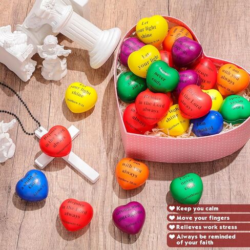 100 PCS Christian Star Letbs Balls Bulk يسوع الكتاب المقدس يقتبس كرات الضغط التحفيزي الملونة PU رغوة الإجهاد تخفيف الحزب in Kuwait