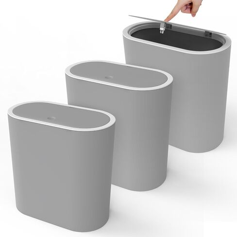 Naisu 12.5 Liter Rectangular Plastic Trash Can Wastebasket with Press Type Lid,2.75 Gallon Slim Plastic Trash Bin, Trash Can Waste Bins for Bedroom, Bathroom, Office, Kitchen,Powder Room（Assorted） in Saudi Arabia