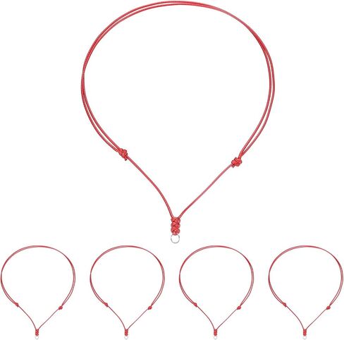 HARFINGTON 5pcs Adjustable Necklace Cords 2MM Thick 18-30 Inch Handmade Craft Ropes with Metal Ring for Hanging Pendants DIY, Black in Saudi Arabia