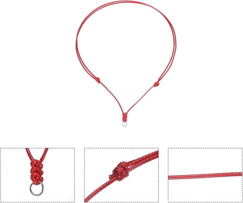 HARFINGTON 5pcs Adjustable Necklace Cords 2MM Thick 18-30 Inch Handmade Craft Ropes with Metal Ring for Hanging Pendants DIY, Black in Saudi Arabia
