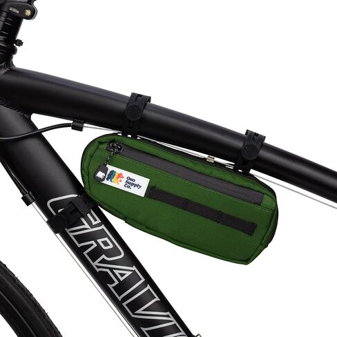 Bike Frame Bag – Waterproof Zippers and Water-Resistant Fabric, Dual Storage Compartments, Adjustable Straps – Fits All Frame Sizes, Perfect for Cycling, Commuting, and Adventure Rides (Black) in Saudi Arabia