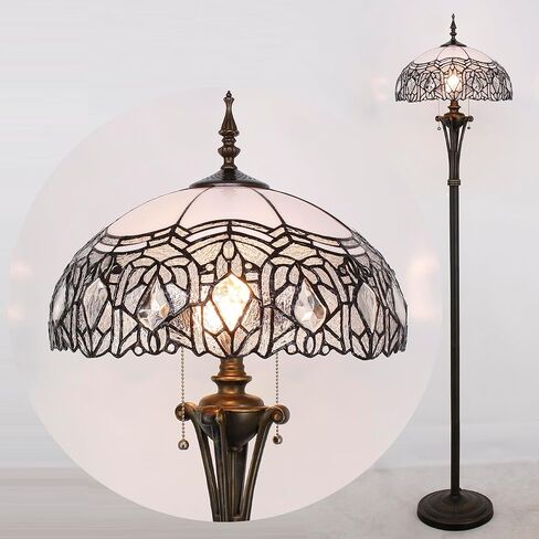 Tiffany Floor Lamp Green Stained Glass Dragonfly Standing Reading Light 16X16X70 Inches Antique Pole Corner Lamp Decor Bedroom Office Living Room in Saudi Arabia