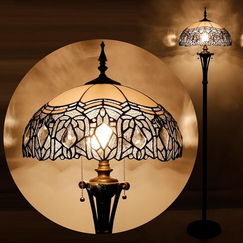 Tiffany Floor Lamp Green Stained Glass Dragonfly Standing Reading Light 16X16X70 Inches Antique Pole Corner Lamp Decor Bedroom Office Living Room in Saudi Arabia