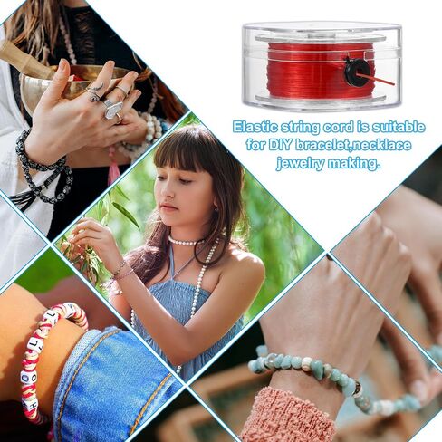 PATIKIL Elastic String for Bracelets, 0.8mm x 98-Yard Stretchy Bracelet String Stretch Bead Cord for Seed Beads, Jewelry and Bracelets Making, Claret Red in Saudi Arabia