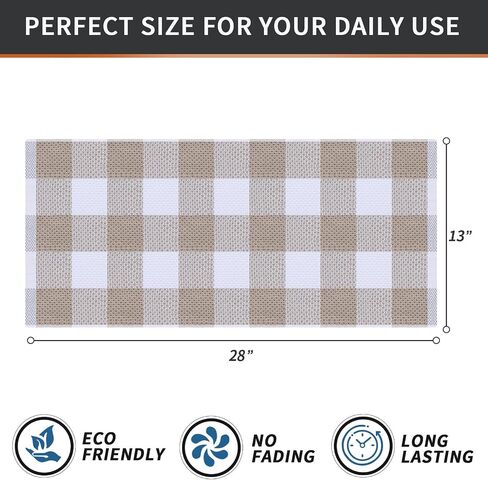 Homaxy 100% Cotton Waffle Weave Check Plaid Kitchen Towels, 13 x 28 Inches, Super Soft and Absorbent Dish Towels for Drying Dishes, 4-Pack, White & Black in Saudi Arabia