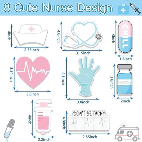 8 Pack Mini Funny Nurse Sticky Notes Nursing Student Essentials School Nurse Gifts Nurse Stationary Sticky Notes Booklet Self Stick Note Pads for Hospital School Nurse Supplies in Saudi Arabia