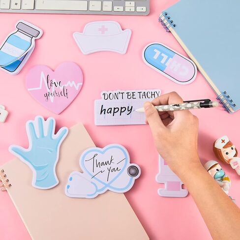 8 Pack Mini Funny Nurse Sticky Notes Nursing Student Essentials School Nurse Gifts Nurse Stationary Sticky Notes Booklet Self Stick Note Pads for Hospital School Nurse Supplies in Saudi Arabia