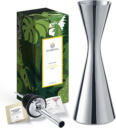 Homestia Bar Jigger for Bartending, Measuring Cup with OZ&ML 2 Units of Measurement Inside Cocktail Jigger 304 Food Grade Stainless Steel Double Jigger 2 OZ 1 OZ Japanese Jigger Silver in Kuwait