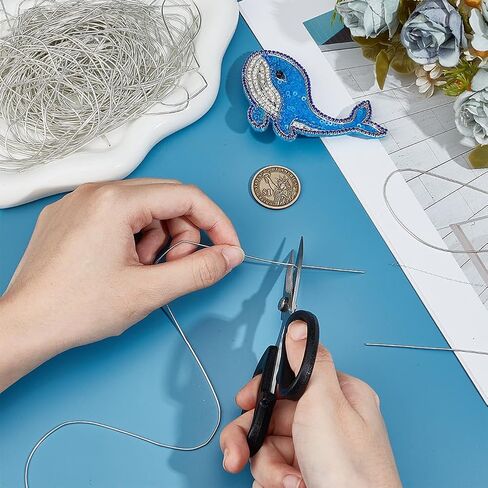 BENECREAT 40 Gram French Metal Wire, 18 Guage Embroidery Material Wire, Light Silver Round Copper French Metalic Wire for Embroidery Beading Jewelry Making in Saudi Arabia