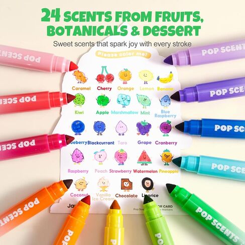 Jar Melo Scented Washable Markers for Kids Ages 4-8, Coloring Markers for Toddlers 2-4, Safe and Non-toxic Water-Based Paint Drawing Kit with Storage Case, School Art Supplies, 12 Colors in Saudi Arabia
