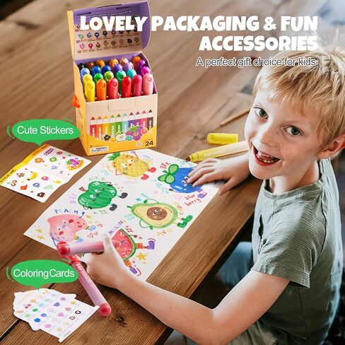 Jar Melo Scented Washable Markers for Kids Ages 4-8, Coloring Markers for Toddlers 2-4, Safe and Non-toxic Water-Based Paint Drawing Kit with Storage Case, School Art Supplies, 12 Colors in Saudi Arabia
