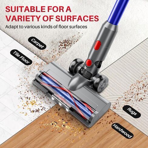 Cordless Vacuum Cleaner - Rechargeable, 45Kpa Powerful Suction Stick Vacuum Cleaners for Home, 8-in-1 Lightweight Vacuum Cleaner with High-speed Brushless Motor for Hardwood Floors/Carpets, Blue in Saudi Arabia