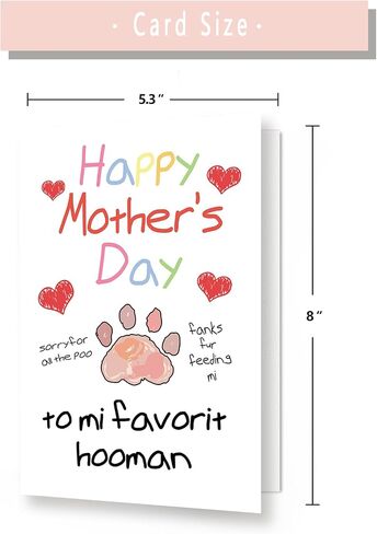 Asmallgf Cute Mother’s Day Card from Dog Cat, Happy Mothers Day Gifts for Pet Lover Owner, Gift Card for Pet Mom in Kuwait
