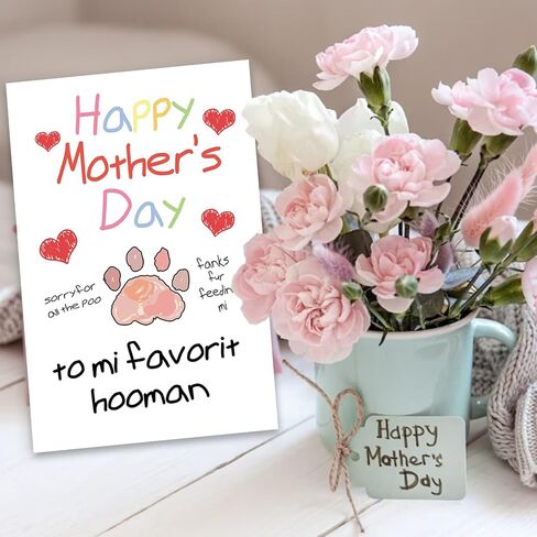 Asmallgf Cute Mother’s Day Card from Dog Cat, Happy Mothers Day Gifts for Pet Lover Owner, Gift Card for Pet Mom in Kuwait