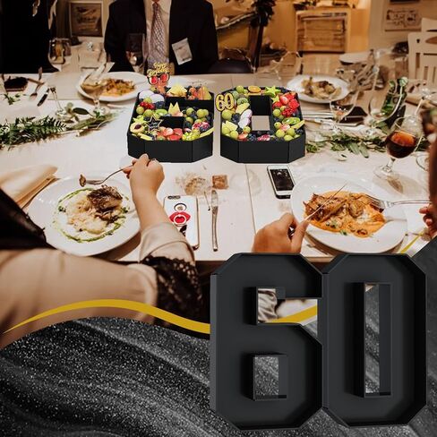 40 Cardboard Numbers for Charcuterie Numbers Fillable 13.8'' Black Paper Mache Number Shaped Cupcake Pans Board Box Trays Container for Food Candy 40th Birthday Party Decorations Anniversary in Saudi Arabia