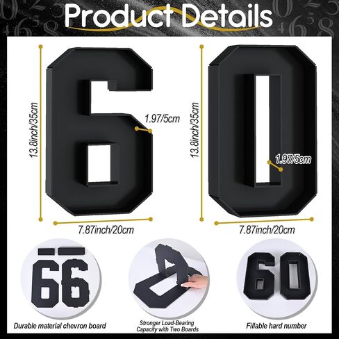 40 Cardboard Numbers for Charcuterie Numbers Fillable 13.8'' Black Paper Mache Number Shaped Cupcake Pans Board Box Trays Container for Food Candy 40th Birthday Party Decorations Anniversary in Saudi Arabia