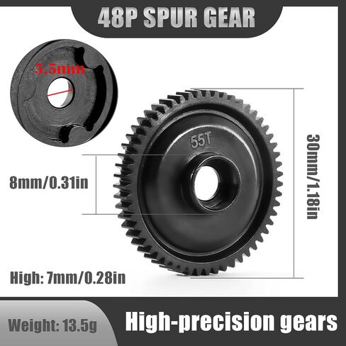 48P 50T Hardened Steel Spur Gear for TRAXXAS 1/16 E-Revo VXL, Summit, Slash, Mini E-Revo & Mini Slash - High Precision & Durable Upgrade (45# Steel) in Saudi Arabia