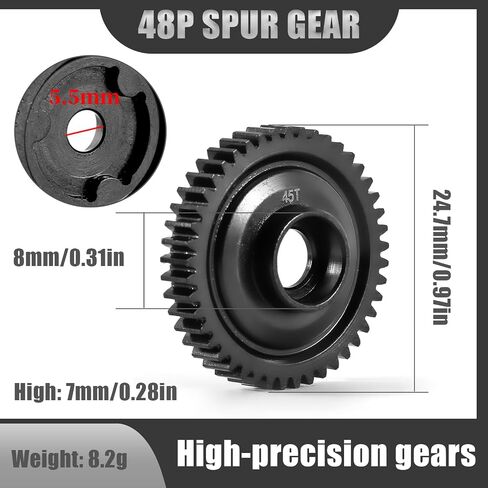 48P 50T Hardened Steel Spur Gear for TRAXXAS 1/16 E-Revo VXL, Summit, Slash, Mini E-Revo & Mini Slash - High Precision & Durable Upgrade (45# Steel) in Saudi Arabia