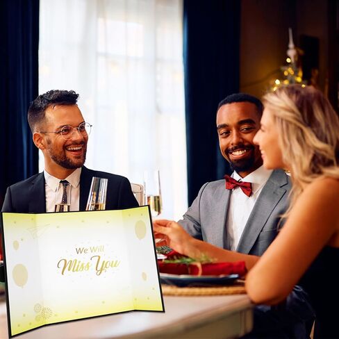 Black Gold Farewell Guest Book Alternative, Farewell Gifts for Coworkers Friends, We'll Miss You Signature Board Retirement Party Decorations,Going Away, Farewell Card for Women Men in Kuwait