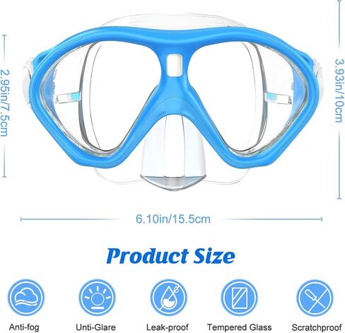 Kids Swim Goggles Snorkel Diving Mask for Boys Girls Ages 7-16, Two-Color Anti-Fog Swimming Goggles with Nose Cover (1PCS Pure Purple) in Saudi Arabia