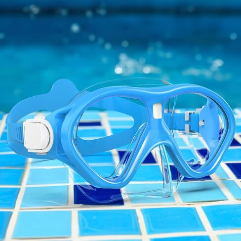 Kids Swim Goggles Snorkel Diving Mask for Boys Girls Ages 7-16, Two-Color Anti-Fog Swimming Goggles with Nose Cover (1PCS Pure Purple) in Saudi Arabia