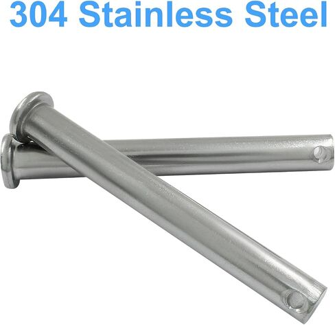 2Pcs Single Hole Clevis Pins M8 X 100mm Flat Head 304 Stainless Steel Clevis Pins for Metal Devices, Furniture Installation, DIY in Saudi Arabia