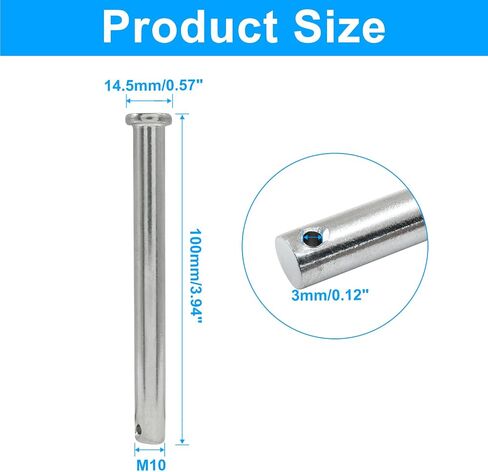2Pcs Single Hole Clevis Pins M8 X 100mm Flat Head 304 Stainless Steel Clevis Pins for Metal Devices, Furniture Installation, DIY in Saudi Arabia